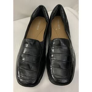 Easy Spirit Abide Croco Black Casual Loafers Flats Womens 6